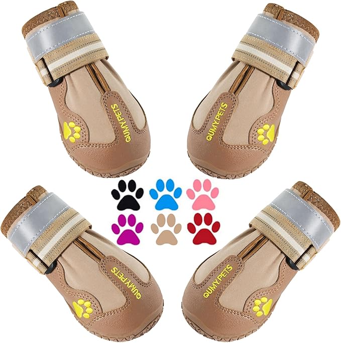 QUMY – Zapatos Protectores de Patas para Perros Grandes y Medianos | Antideslizantes, Resistentes al Agua