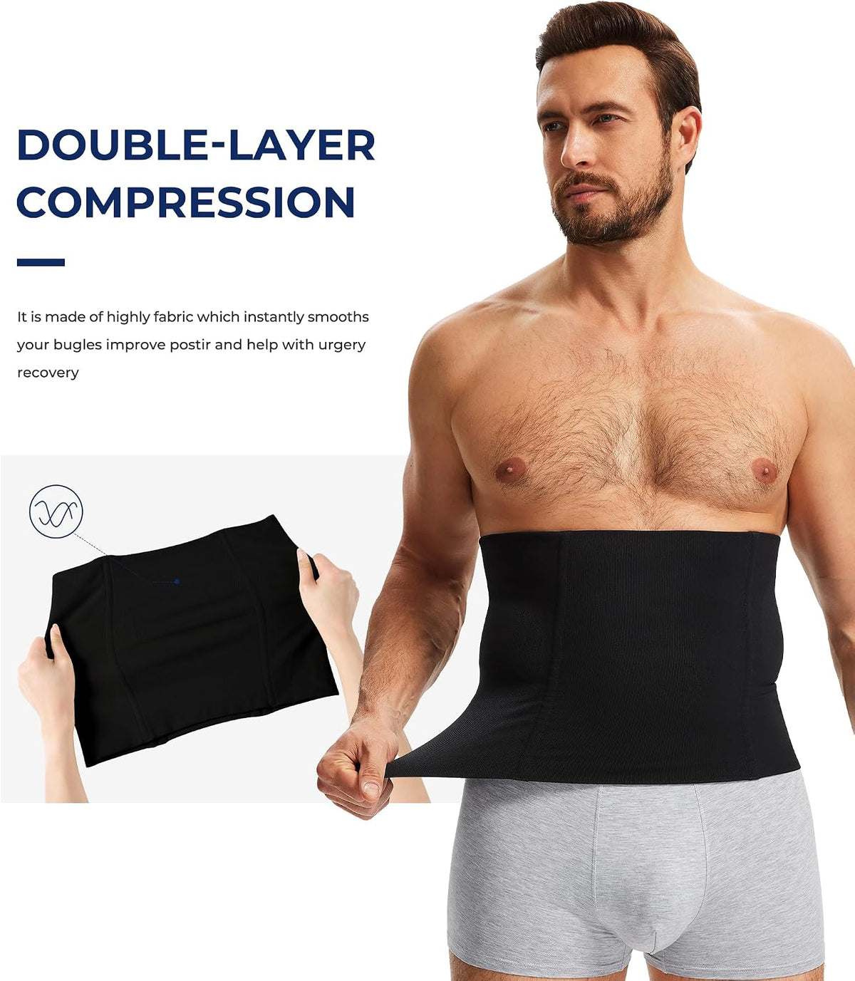 TALLA 2XL-LA FAJA ES SIN CREMALLERA-Faja reductora TAILONG para hombres, faja moldeadora de abdomen, corsé invisible, faja adelgazante, fajas para hombres