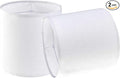 Set x2 Pantallas de Lámpara Tambor en Lino Blanco GO&SO – 10"x10"x10", Montura Spider | Mesa y Velador