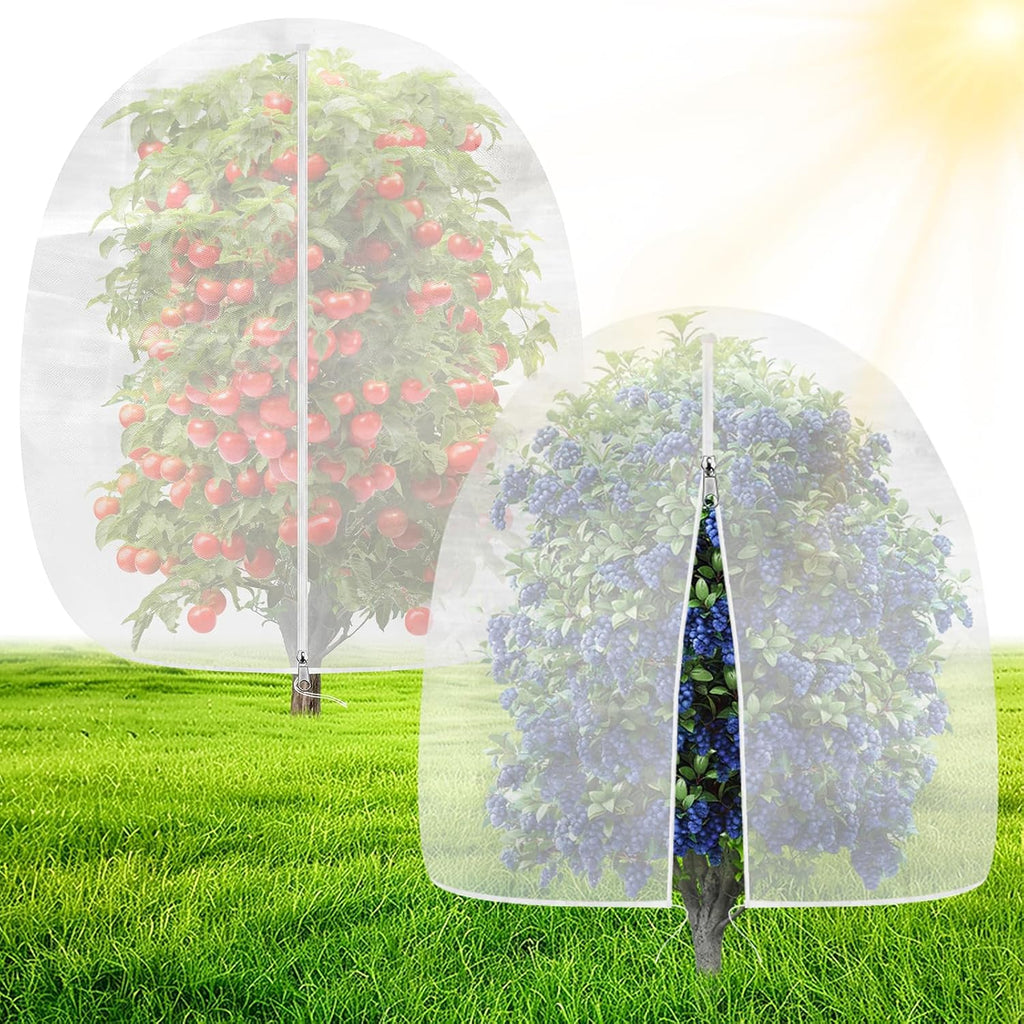 Red Protección Aves OZMI Jardín, Malla Protección Arándanos 1.8 x 1.8m con Cierre, Cordón Ajuste Malla Reutilizable Protector Plantas Arbustos Árbol Frutales Maceta (Paquete 2)