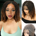 Peluca Trenza Pasión Fancy Hair Encaje Completo Doble Sin Nudo Ligera Corta Cabello Bebé Ombre Marrón para Mujer Negra
