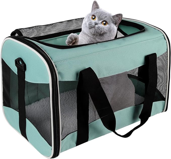 Estuche de transporte para gatos – Transportador de mascotas, hasta 30 libras de lado suave