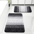 Juego de Alfombras de Baño Arotive 2 Piezas – Microfibra Suave, Antideslizante y Lavable a Máquina | Negro