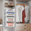 Set 5 Cestas Organizadoras Apilables y Plegables para Clóset, Baño y Lavandería – Ahorra Espacio en Armario y Gavetas