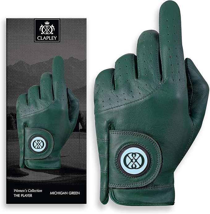 Guante de golf para mujer de CLAPLEY – Cuero Cabretta premium con marcador de bola magnético, diseño transpirable, buena elasticidad, regalo precioso para golfistas, tacto súper suave, para mano