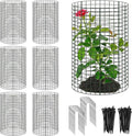 18 piezas de protectores de plantas de alambre grandes de 24'' x 12'' contra animales, paquete de 6 jaulas metálicas para plantas de alambre de gallinero tipo campana con estacas para el suelo