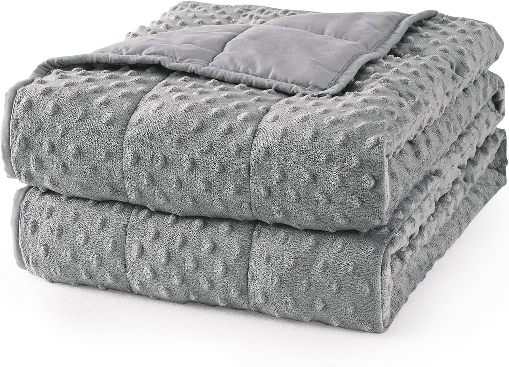 Manta con Peso Mr. Sandman Queen 15 lbs | 60x80", Minky Refrescante, Microesferas de Vidrio, Gris