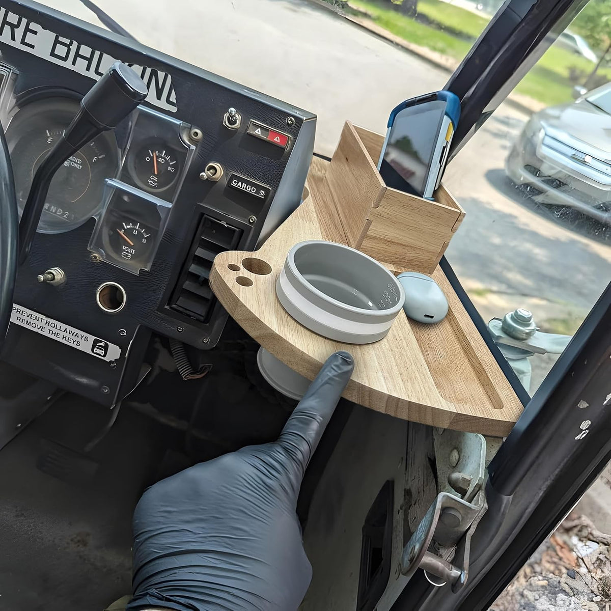 Bandeja portavasos para coche para carteros de USPS/camionetas de reparto LLV, bandeja desmontable 2 en 1 para salpicadero de camiones de reparto LLV, fácil y rápida de usar, con capacidad para vaso, escáner, bolígrafo