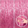 Cortina de Oropel Rosa para Fiestas – Pack de 2 | Decoración Fotográfica