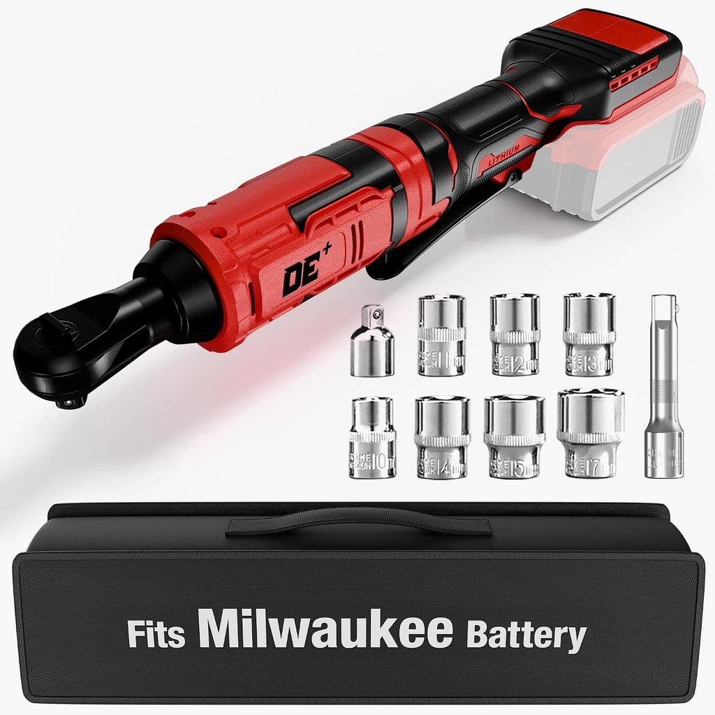 NO INCLUYE BATERIA-Llave de Trinquete Inalámbrica 3/8" | Compatible con Batería Milwaukee M18 | 88 Ft-Lbs | 0-400 RPM | Con Gatillo de Velocidad Variable | Cabezal Reforzado