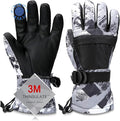 Guantes de esquí, guantes de nieve impermeables para invierno cálido clima frío guantes táctiles para padres e niños, esquí, snowboard
