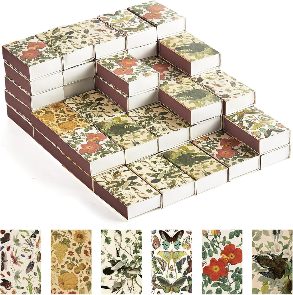 60 Piezas Cajas de Fosforos en Blanco | 2.24 x 1.42 x 0.59 Pulgadas | Vintage para Almacenar con Stickers de Doble Cara | Recuerdos de Boda y Baby Shower