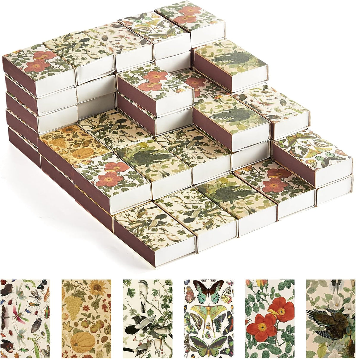 60 Piezas Cajas de Fosforos en Blanco | 2.24 x 1.42 x 0.59 Pulgadas | Vintage para Almacenar con Stickers de Doble Cara | Recuerdos de Boda y Baby Shower