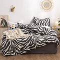 Juego de funda nórdica LAYENJOY Zebra Queen 100% algodón con estampado animal en blanco y negro. Incluye 1 funda nórdica Leopard Full con lazos de cremallera y 2 fundas de almohada para niños, adolescentes, niñas y mujeres.