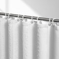 Cortina de Baño Extra Larga Blanca Estilo Boho 72x90 Pulgadas | Tejido Waffle Algodón Lavable