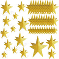 Sinload Estrellas 3D con Brillo de 90 piezas TOTAL | Decoracion de Graduacion Dorada, 3 Tamanos | Centro de Mesa para Fiesta Tematica