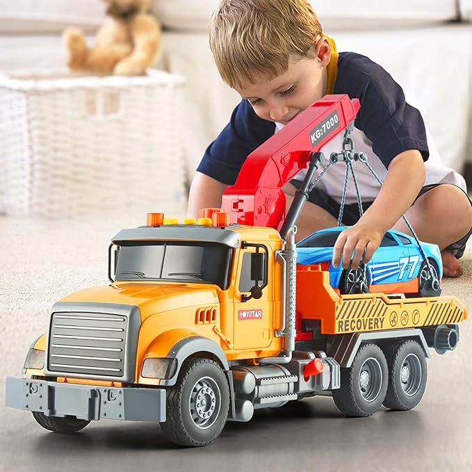 Camión Grúa Dwi Dowellin 15" con Luces y Sonidos – Juguete para Niños 3-7 Años