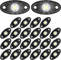 Treela 20 Pods Rock Lights Pure Ambient Underglow Lights for Car SUV Waterproof Neon Trail Rig LED Lamp Lighting for Truck Motorcycle ATV UTV(White)