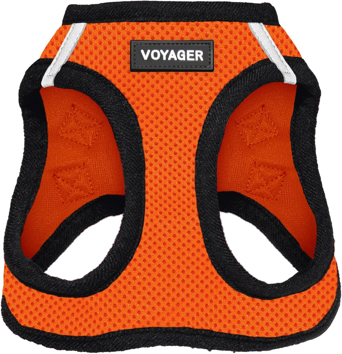 Arnés Step-in Air Voyager Best Pet Supplies | Malla Reflectante Sin Tirones para Perros y Gatos | Talla M, Naranja/Negro