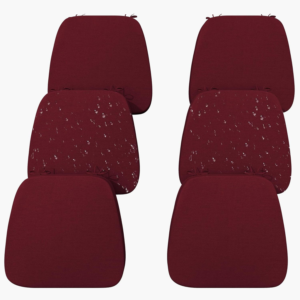 Cojines para sillas de comedor Iristykilin de 43 x 41 x 6,3 cm (17'' x 16'' x 2,5'') de grosor, paquete de 6 unidades. Impermeables, fáciles de limpiar, con lazos y base antideslizante. Cojines suaves de espuma elástica 30D para sillas de cocina.