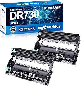Unidad de Tambor DR730 Compatible MCYCOLOR — Pack de 2, Repuesto para Impresoras Brother MFC-L2710DW MFC-L2750DW HL-L2395DW y Más (NO es Tóner)