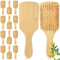Molain 12 cepillos de bambú para el cabello, cepillo de madera tipo paleta a granel para mujeres con cerdas de bambú de punta redonda, cepillos desenredantes ligeros para masaje del cuero cabelludo, antiestáticos para mujeres y hombres (9,84'' × 3,4'')