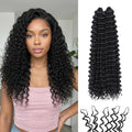 Extensiones de cabello sintético Miracle Knots Feather Crochet Hair (Jerry Curl) - 14" (35,5 cm) anudadas a mano, 50 mechones, núcleo de algodón suave, piezas de cabello sin nudos y sin pegamento (Negro natural)