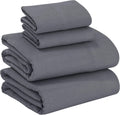 RUVANTI 100% Cotton Flannel Sheets King Size - 4 Piece Warm, Soft & Breathable, Deep Pocket, Double Brushed Cozy All Season Bedding Set, Dark Grey
