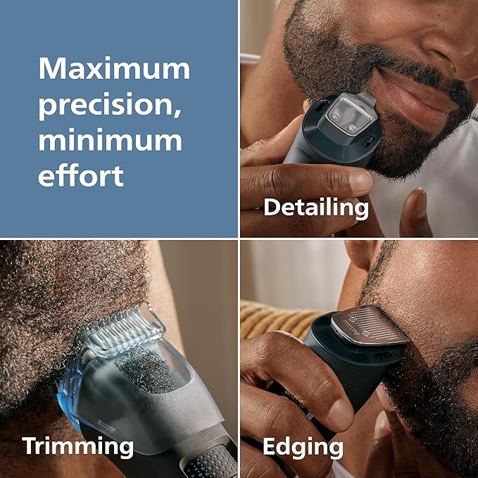 Recortadora de Barba Philips Norelco Serie 5000 | BeardSense 100% Impermeable | Cuchillas Autoafilables | Base de Carga | BT5785/40