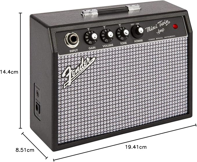 Amplificador de guitarra Fender Mini '65 Twin, mini amplificador de 1W apto para guitarras eléctricas, 9V