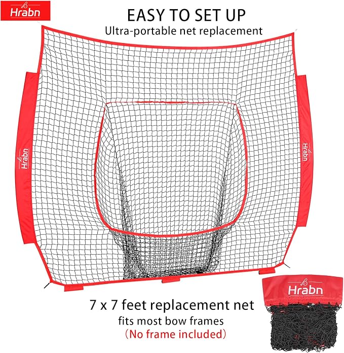 Red de Reemplazo para Béisbol y Sóftbol 2.1 x 2.1 m – 7 Hilos de Poliéster Resistente sin Nudos para Lanzamiento y Práctica (Solo Red)