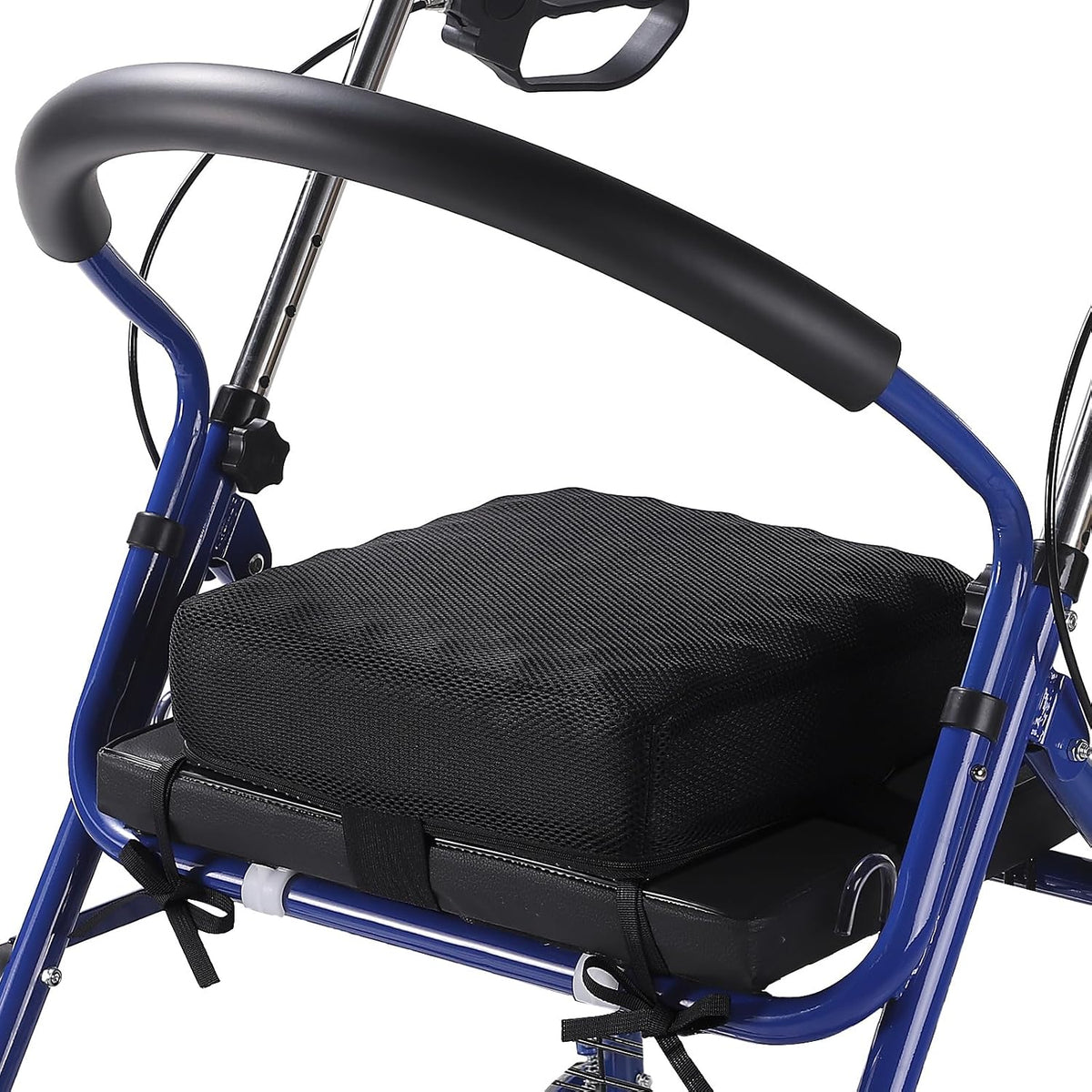 Cojín de Asiento para Andador Rollator para Adultos Mayores, 30x30x9 cm, Cojín de Asiento con Base Antideslizante y Cubierta de Malla Transpirable, Cómodo Tipo Caja de Huevo, Con Correas Seguras
