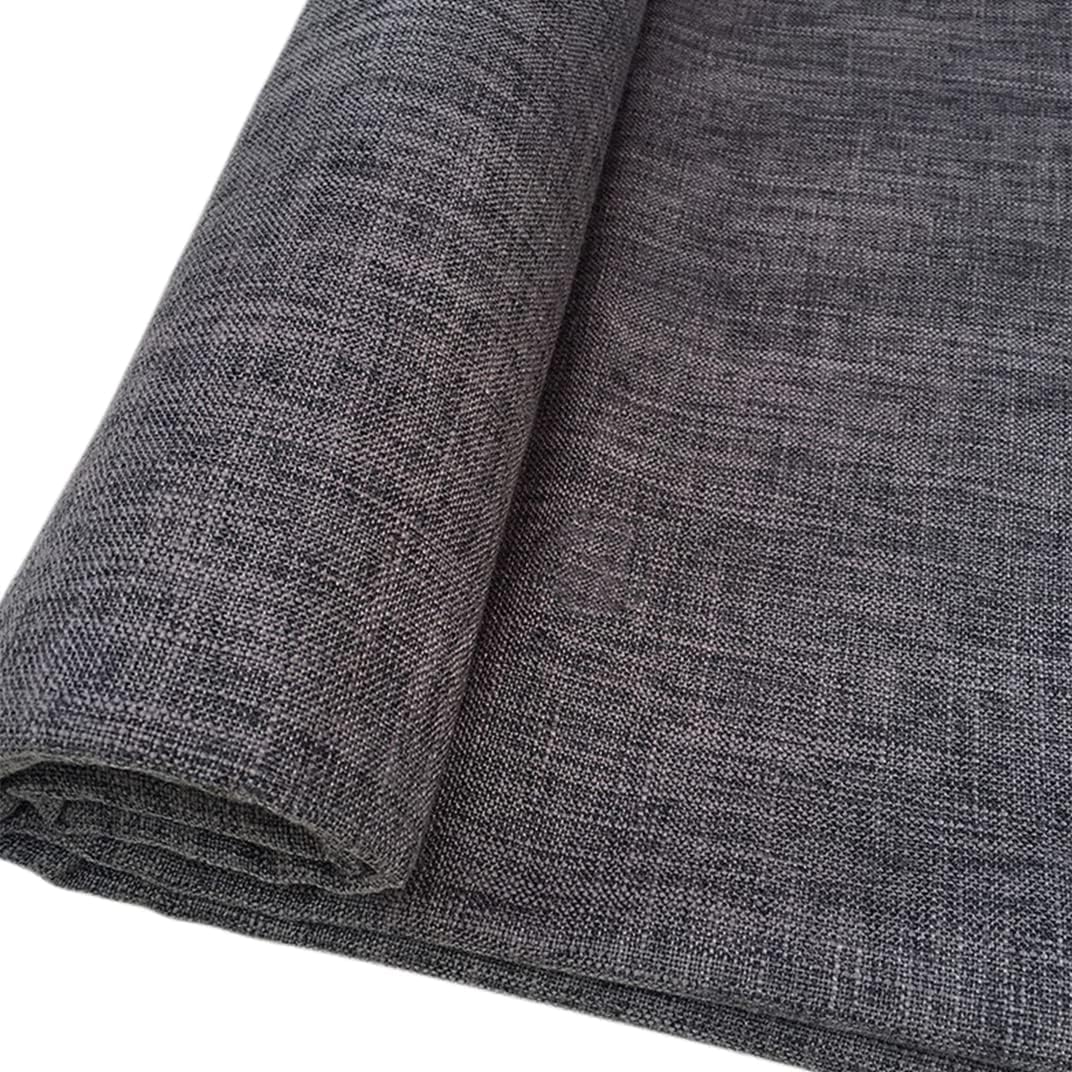 TinaKim Tela de Tapiceria de Lienzo | Material Tipo Lino Falso Texturizado | Para Reparacion de Sofas, Sillas y Asientos | Gris Oscuro | 2 Yardas (145x183 cm)