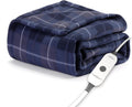Cobija Eléctrica Sunbeam Royal Ultra – 4 Niveles de Calor, Apagado Automático, Cuadros Azul, 127x152 cm