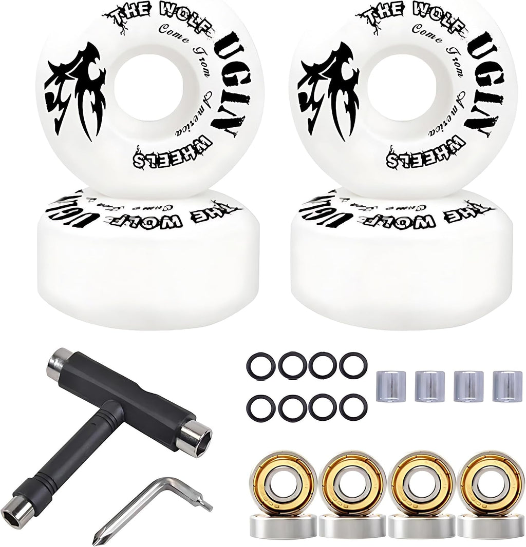 FALTA UNA PIEZA – Ruedas de Skateboard 52mm 95A con Kit de Herramientas, Rodamientos y Arandelas – Freestyle y Street