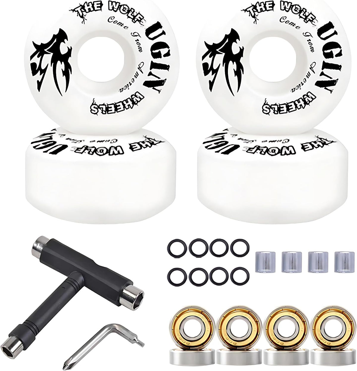 FALTA UNA PIEZA – Ruedas de Skateboard 52mm 95A con Kit de Herramientas, Rodamientos y Arandelas – Freestyle y Street