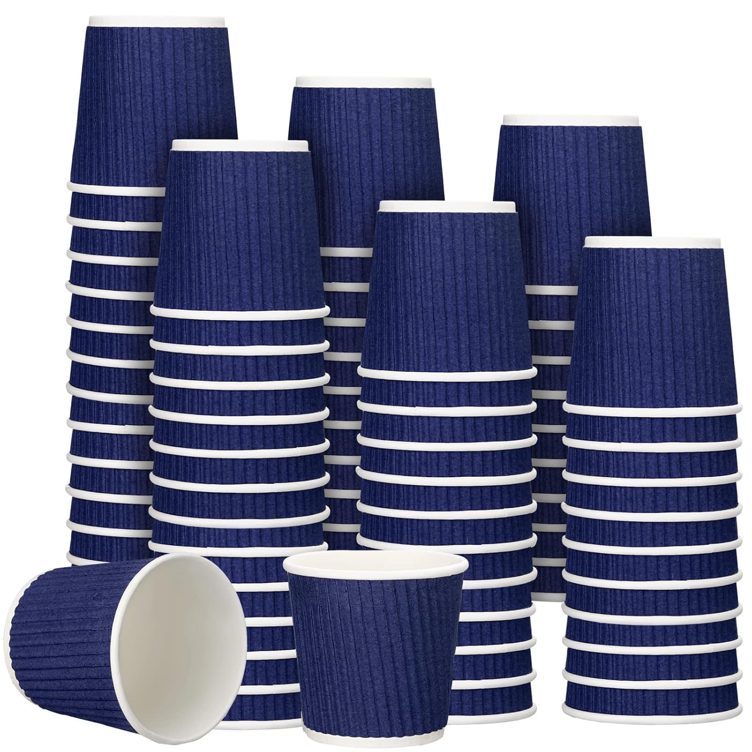 Vasos Desechables de Papel Corrugado 4 oz – 200 unidades | Resistentes al Calor | Azul