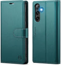 Funda tipo cartera para Samsung Galaxy S25 Plus/S25+, con bloqueo RFID para tarjeta de crédito, cubierta protectora con patas de apoyo, de cuero PU, tipo folio, con tapa, a prueba de golpes