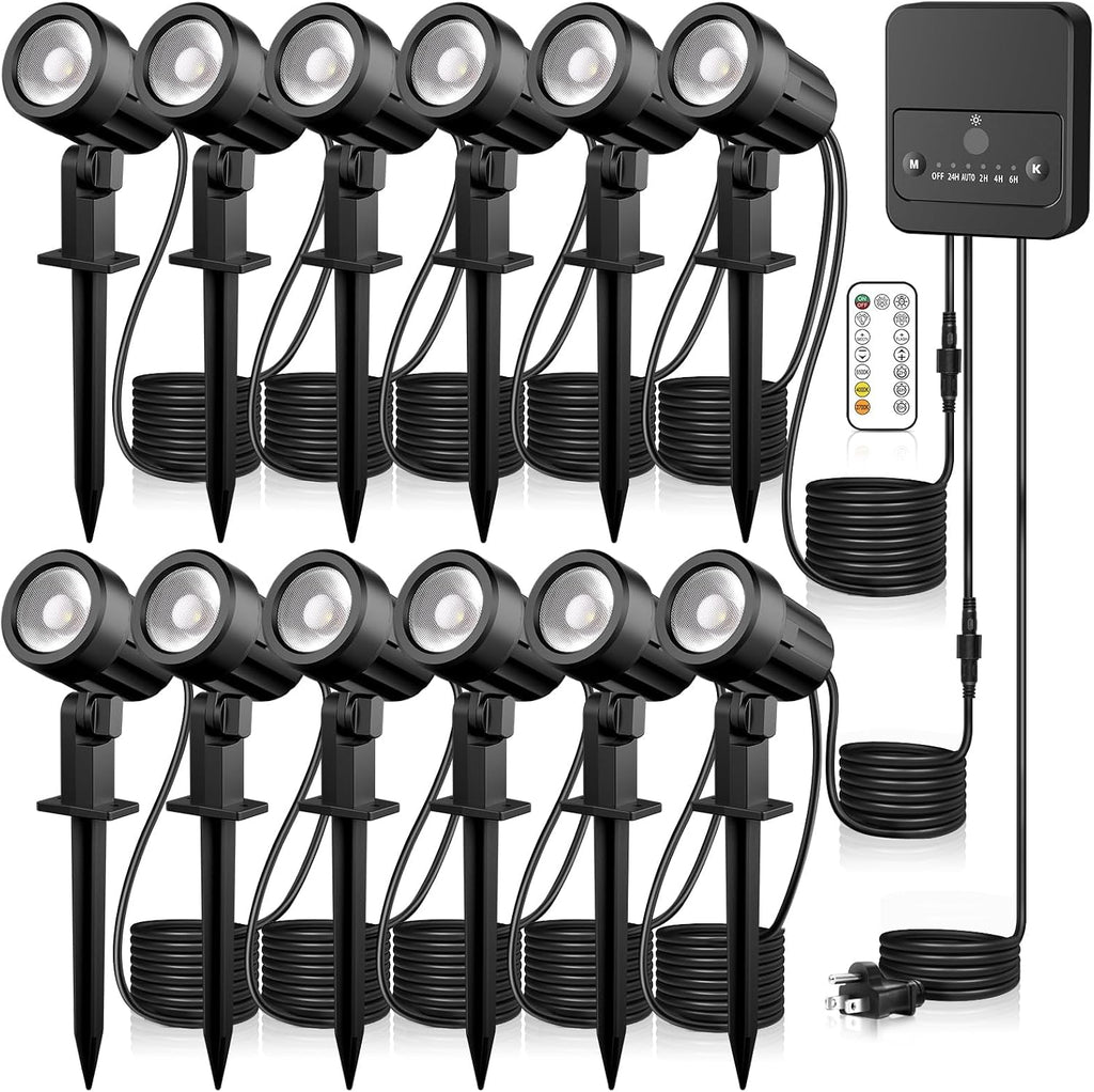Como nuevo, sin caja: Kit de iluminación LED SOROP para exteriores, 12 focos con control remoto