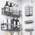 Organizador de Ducha EUDELE Pack x5 — Acero Inoxidable Antioxidante, Sin Taladro, Talla XL