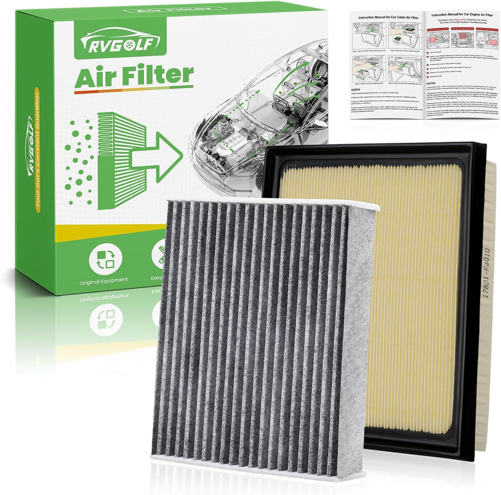 Filtros de Aire de Motor y Cabina RVgolf | para Toyota Tundra 5.7L 4.6L y Sequoia 5.7L 2014-2021 | Reemplazo CA11895 CF10285