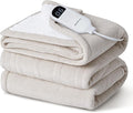 Bedsure Manta eléctrica individual – Manta térmica de franela suave, calentamiento rápido con 10 ajustes de tiempo y 6 ajustes de calor, regalo cálido para la abuela (62 x 84 pulgadas, crema)