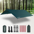 FALTAN LAS CUERDAS PEQUEÑAS-Lona de Camping Impermeable JAICOM 10x10 pies | Toldo Antilluvia para Hamaca | Ultraligera con Proteccion UV para Senderismo y Aventura
