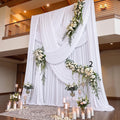 Cortinas de fondo de 15 m x 4,5 m para bodas y fiestas, poliéster sin arrugas, 10 paneles, 4,5 m de largo, telón de fondo para fotos, cortina de fondo para fotografía de cumpleaños.