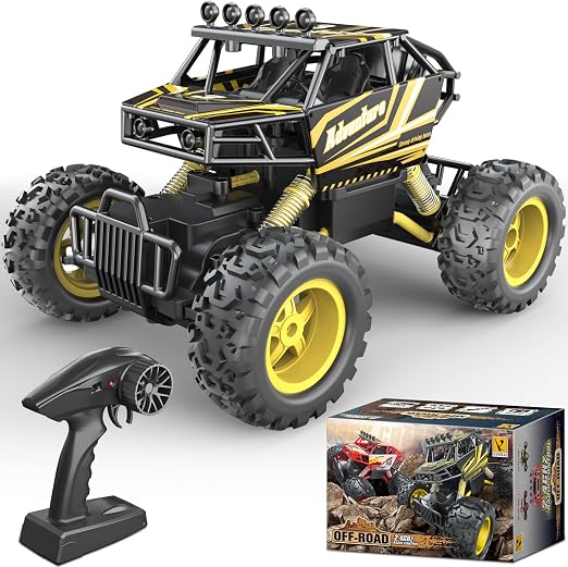 Coches RC rápidos GUOKAI para adultos y niños, camión RC todoterreno 4WD de 2.4 GHz a escala 1:14, de alta velocidad, con control remoto y carcasa metálica. Juguetes y regalos de coches RC eléctricos para niños y niñas.