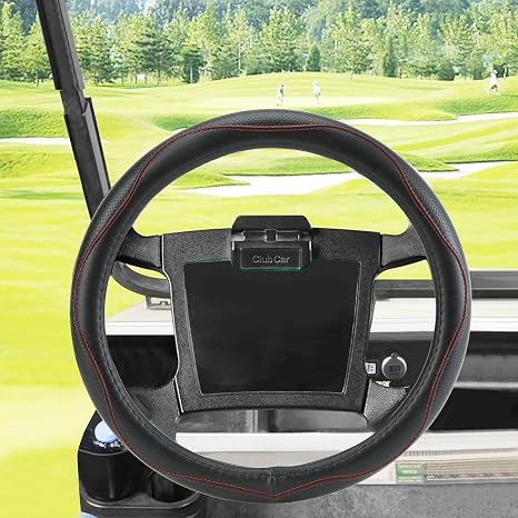 Fundas universales para volante de carrito de golf, de 13.5 a 14 pulgadas, para Yamaha, EZGO TXT y RXV, Club Car DS & Precedent, de cuero, cómodas, antideslizantes, resistentes al desgaste