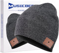 beanie Bluetooth, MUSICBEE Bluetooth V5.2 Wireless Knit Winter Cap, 30 Hour Play time, Built-in Microphone and HD Stereo Speakers(Charcoal