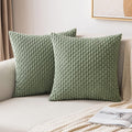 MIULEE Fundas de almohada de pana verde salvia de 18 x 18 pulgadas
