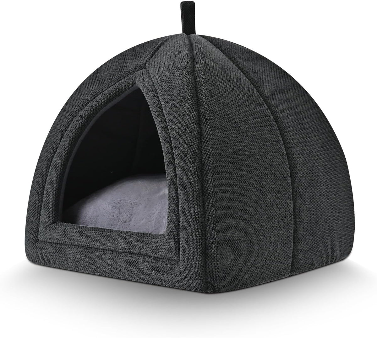 Cama cueva para gatos Amazon Basics, casa plegable 2 en 1 para gatos de interior, con cojín lavable y base antideslizante, 44,5 x 44,5 cm, grande