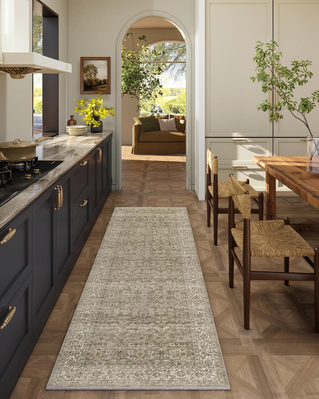 Alfombras de pasillo lavables a máquina para cocina: Alfombra de pasillo de 60 x 180 cm, resistente a las manchas, antideslizante, de pelo corto y suave, ideal para pasillos, entrada, cocina, lavadero, dormitorio, baño o cualquier espacio interior.
